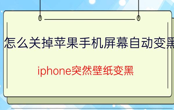 怎么关掉苹果手机屏幕自动变黑 iphone突然壁纸变黑,什么软件都打不开了？